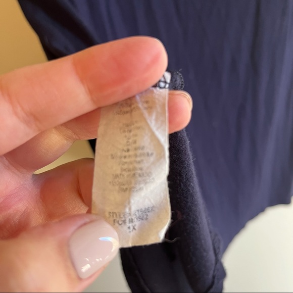 Blue Lightweight Tunic Short Sleeve Tee with Buttons Down Side, Soft Fabric - Picture 5 of 5